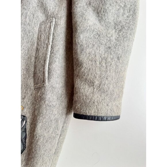 Vintage 70's KELSEY TRAIL Inuvik Grey Embroidered Wool Fur Trim Coat, Size 18 - Picture 7 of 16
